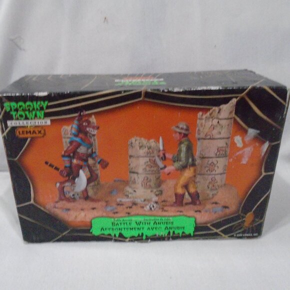 Spooky Town Collection LEMAX Battle of Anubis Halloween Collectible Table Accent - Picture 2 of 5